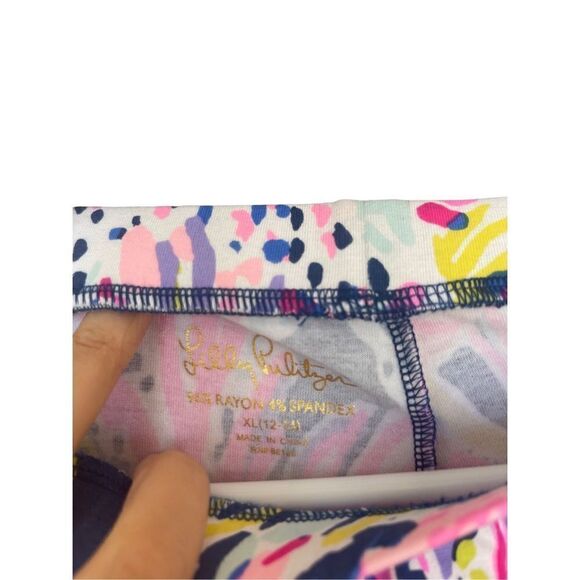 Lilly Pulitzer Girls Multicolor Tropical Flare Pull On Wide Leg Pants XL 12-14 - Picture 6 of 6